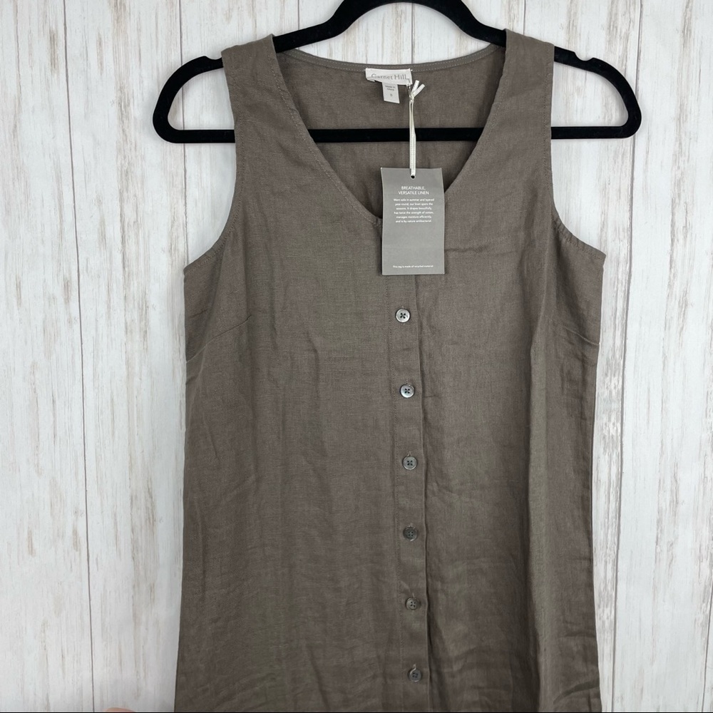 Garnet Hill NWT Linen Button-Front Maxi Dress - Picture 5 of 10